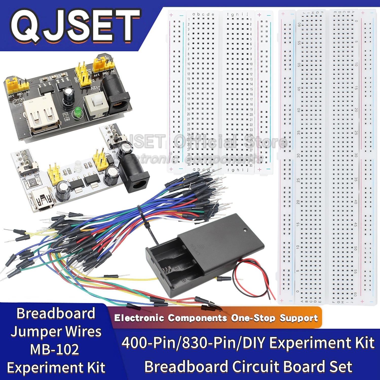 Diy Electronics Breadboard - لوحة تجارب إلكترونية MB-102 بـ 830