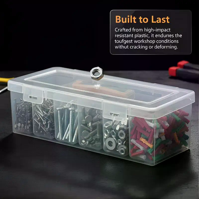 Diy Electronics Workshop - صندوق تخزين أدوات شفاف متعدد الأقسام