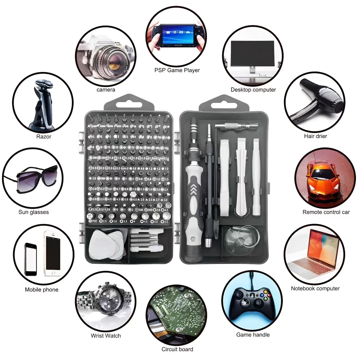 مجموعة لقم مفك براغي 115 في 1، - مراجعة Diy Electronics For Beginners وسعره