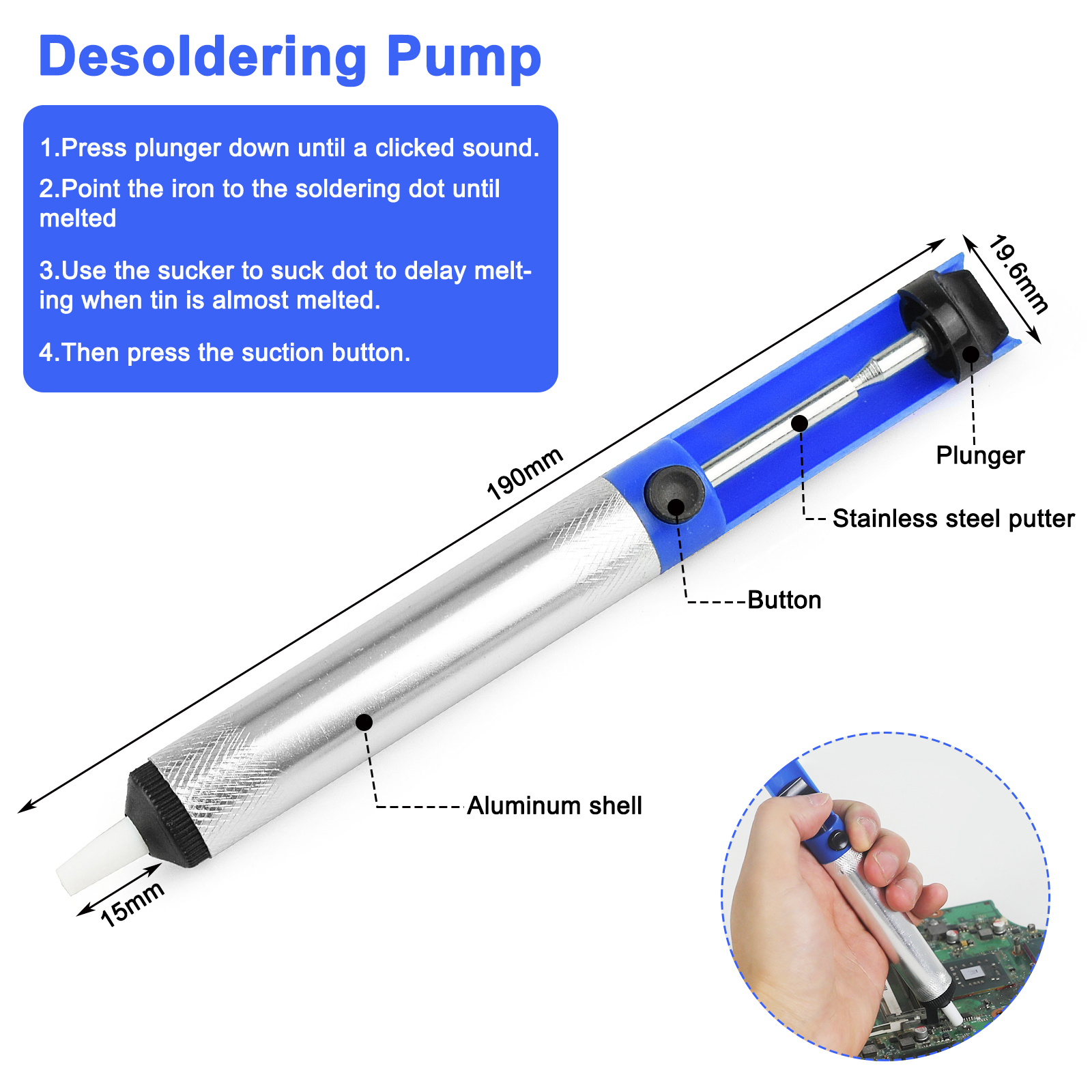 NEWACALOX-مضخة إزالة اللحام با - مراجعة Desoldering Pump Solder وسعره
