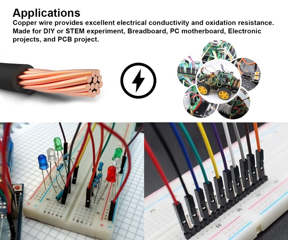 مجموعة أسلاك دوبونت 40 دبوس، ك - مراجعة Diy Electronics Breadboard وسعره