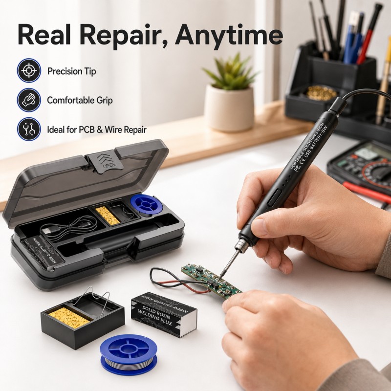 طقم مكواة لحام قابلة لإعادة ال - مراجعة Diy Electronics Bench وسعره