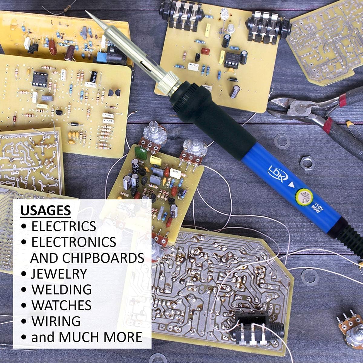 طقم كاوية لحام 60 واط مع درجة  - مراجعة Desoldering Pump Solder وسعره
