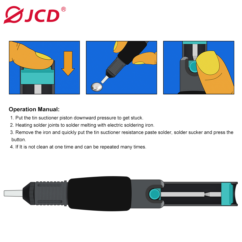 JCD الألومنيوم معدن ديسولديرين - مراجعة Desoldering Pump Solder وسعره