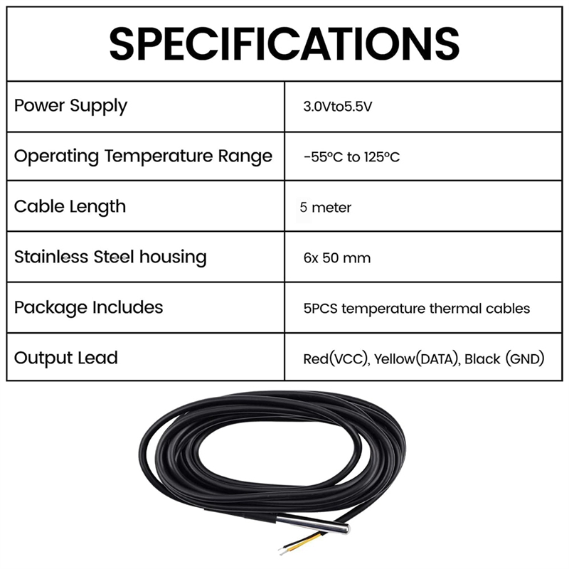 AT21-الترموستات الرقمي الاستشع - مراجعة Ds18B20 Temperature Sensor وسعره