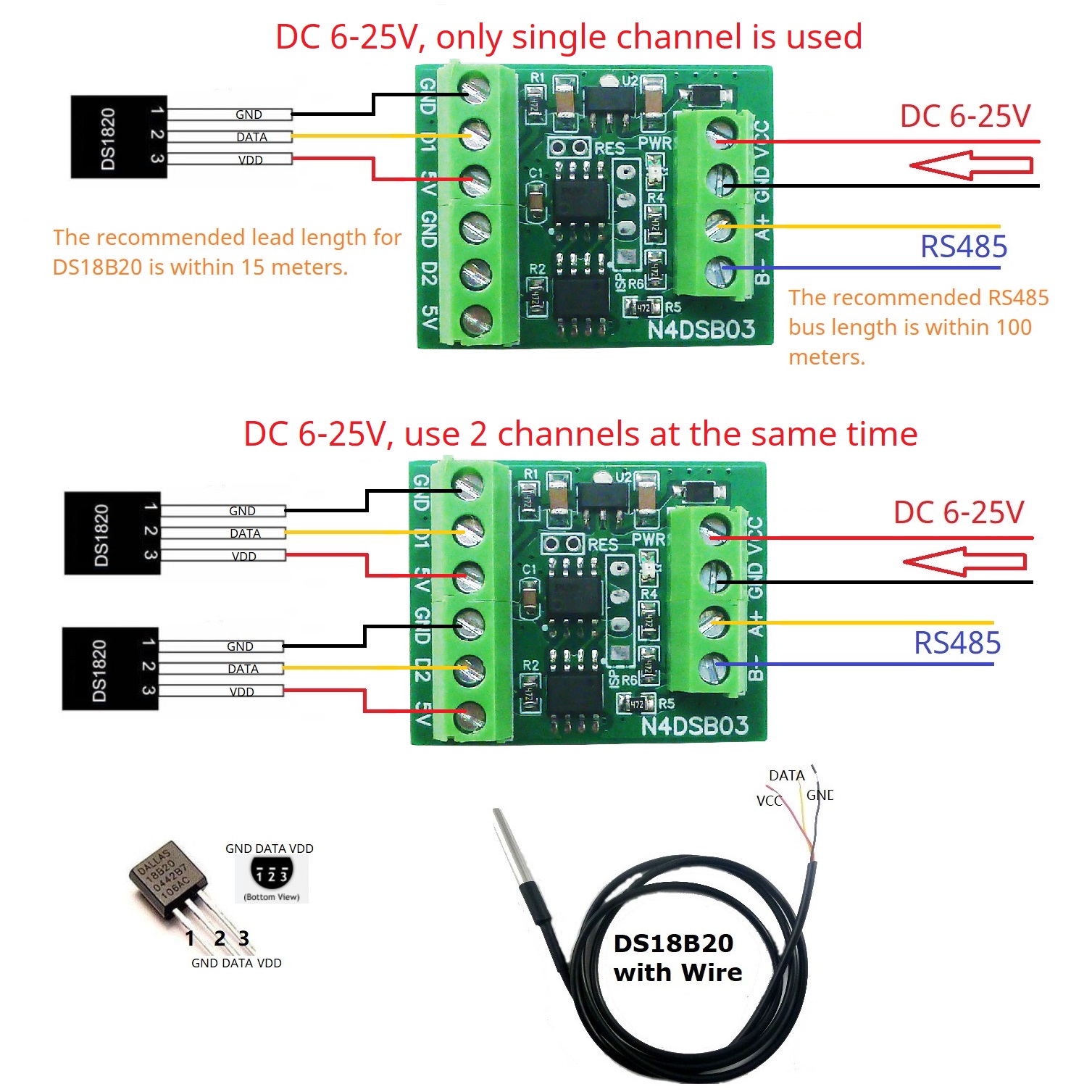 لوحة محول جهاز تجميع درجة الحر - مراجعة Ds18B20 Temperature Sensor وسعره