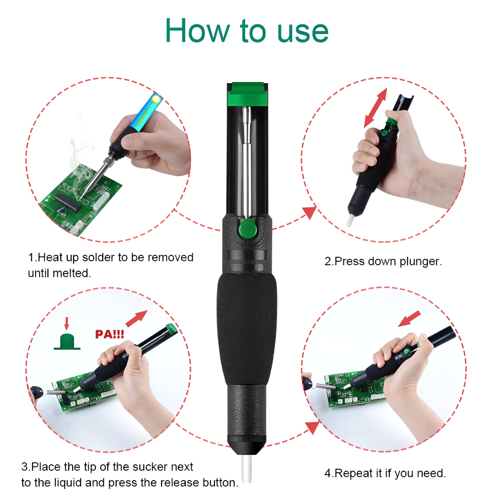 معدن ديسولديرينغ مضخة شفط القص - مراجعة Desoldering Pump Solder وسعره