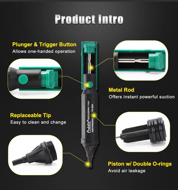 Pro'sKit أصلي 100% 8PK-366N-G  - مراجعة Desoldering Pump Solder وسعره