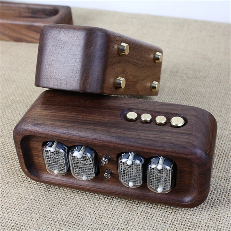الجوز الأسود خشب متوهج ساعة أن - مراجعة Diy Electronics Desk وسعره