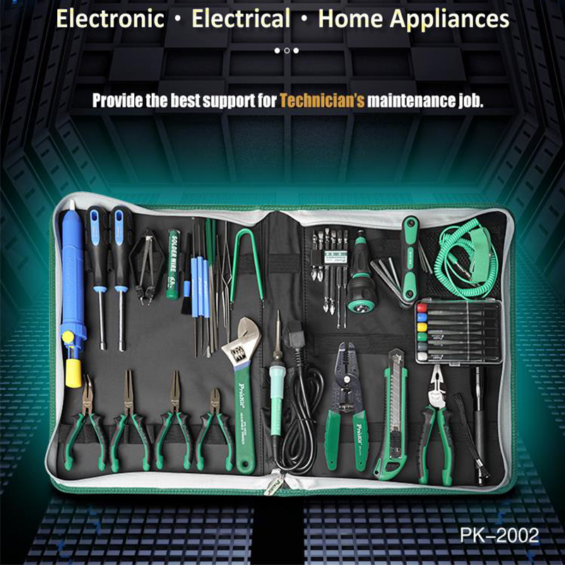 52 قطعة Pro'sKit PK-2002B المن - مراجعة Diy Electronics Bench وسعره