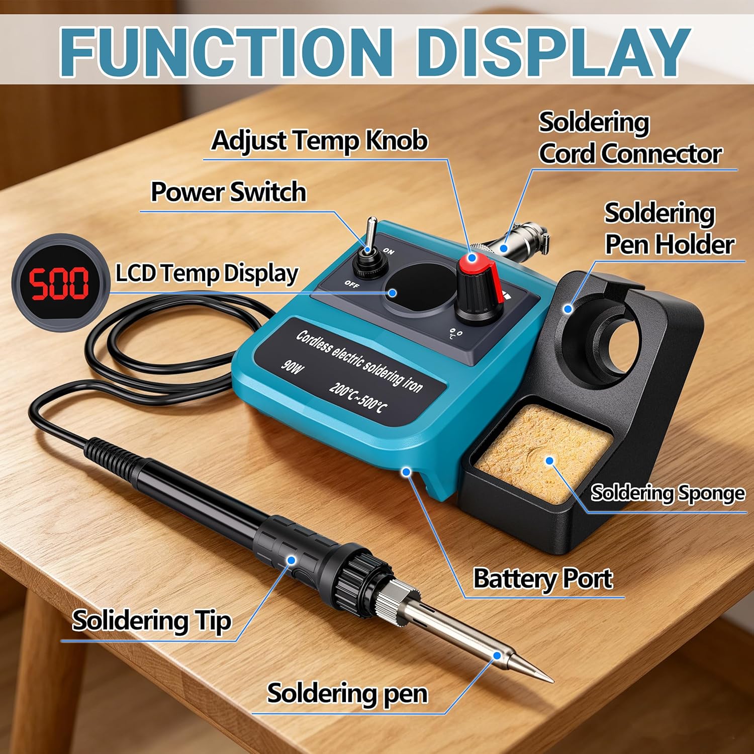 طقم لحام رقمي لاسلكي بقوة 90 و - مراجعة Diy Electronics Organizer وسعره