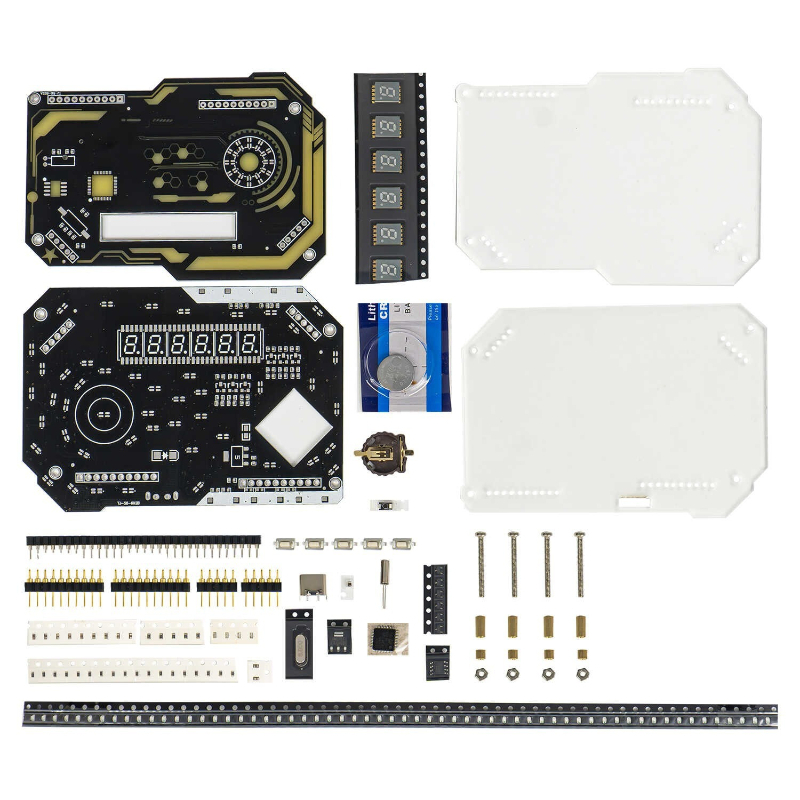 طقم ساعات طاولة رقمية للتركيب  - مراجعة Diy Electronics Desk وسعره
