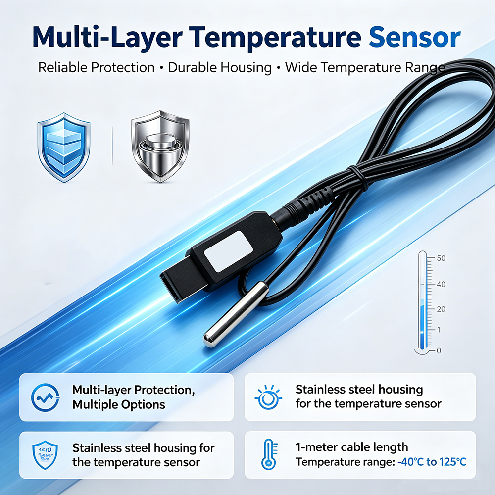 1 قطعة USB استشعار درجة الحرار - مراجعة Ds18B20 Temperature Sensor وسعره
