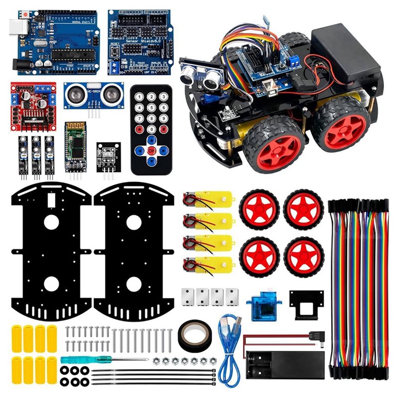 طقم سيارة روبوتية ذكية WOWFU-4 - مراجعة Arduino Uno Starter Kit وسعره