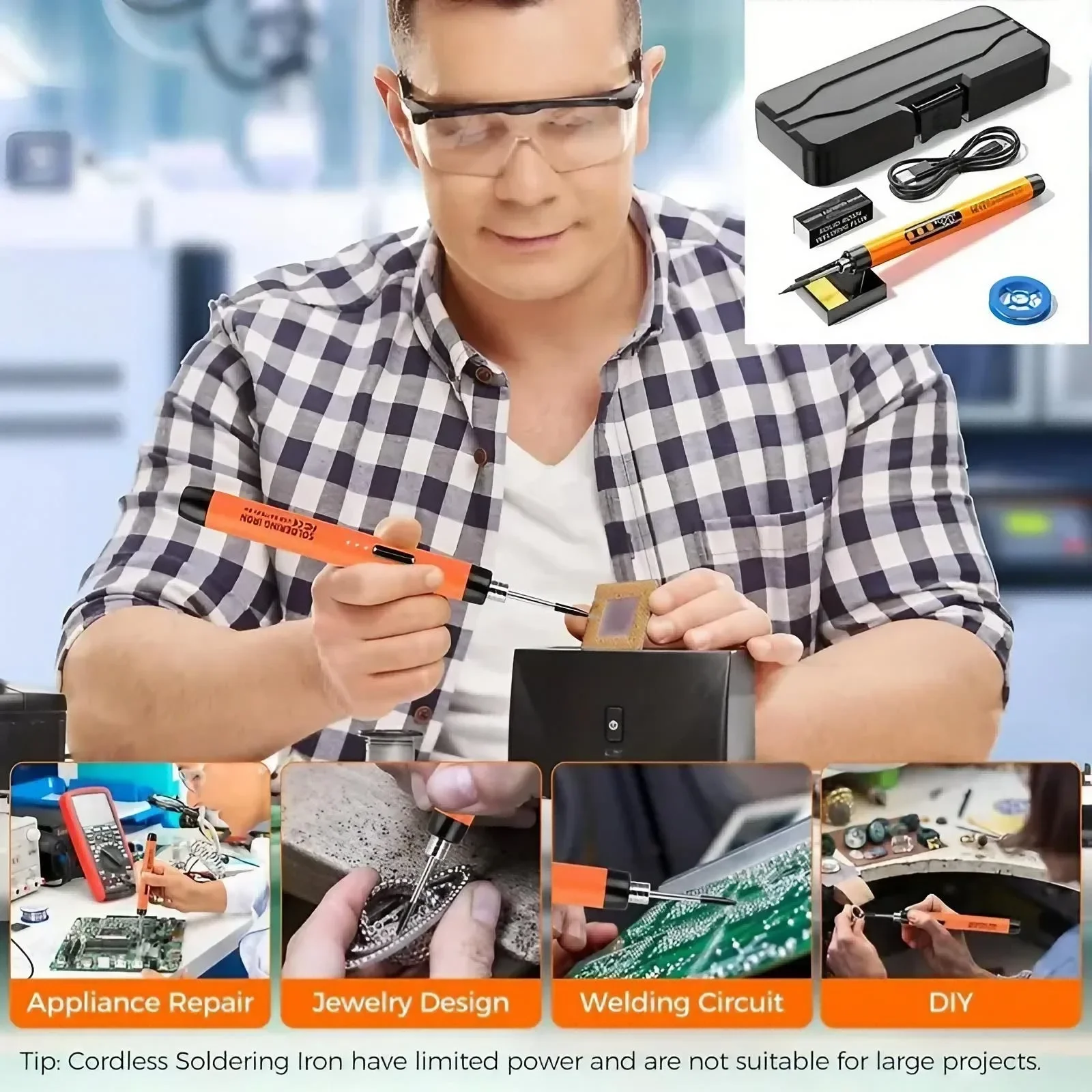 مكواة لحام صغيرة محمولة قابلة  - مراجعة Diy Electronics Bench وسعره
